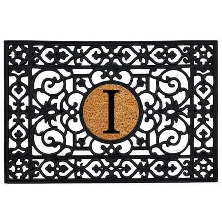 Calloway Mills Monogram Insert Door Mat, Black, Natural, 24 in W x 36 in L 160012436I